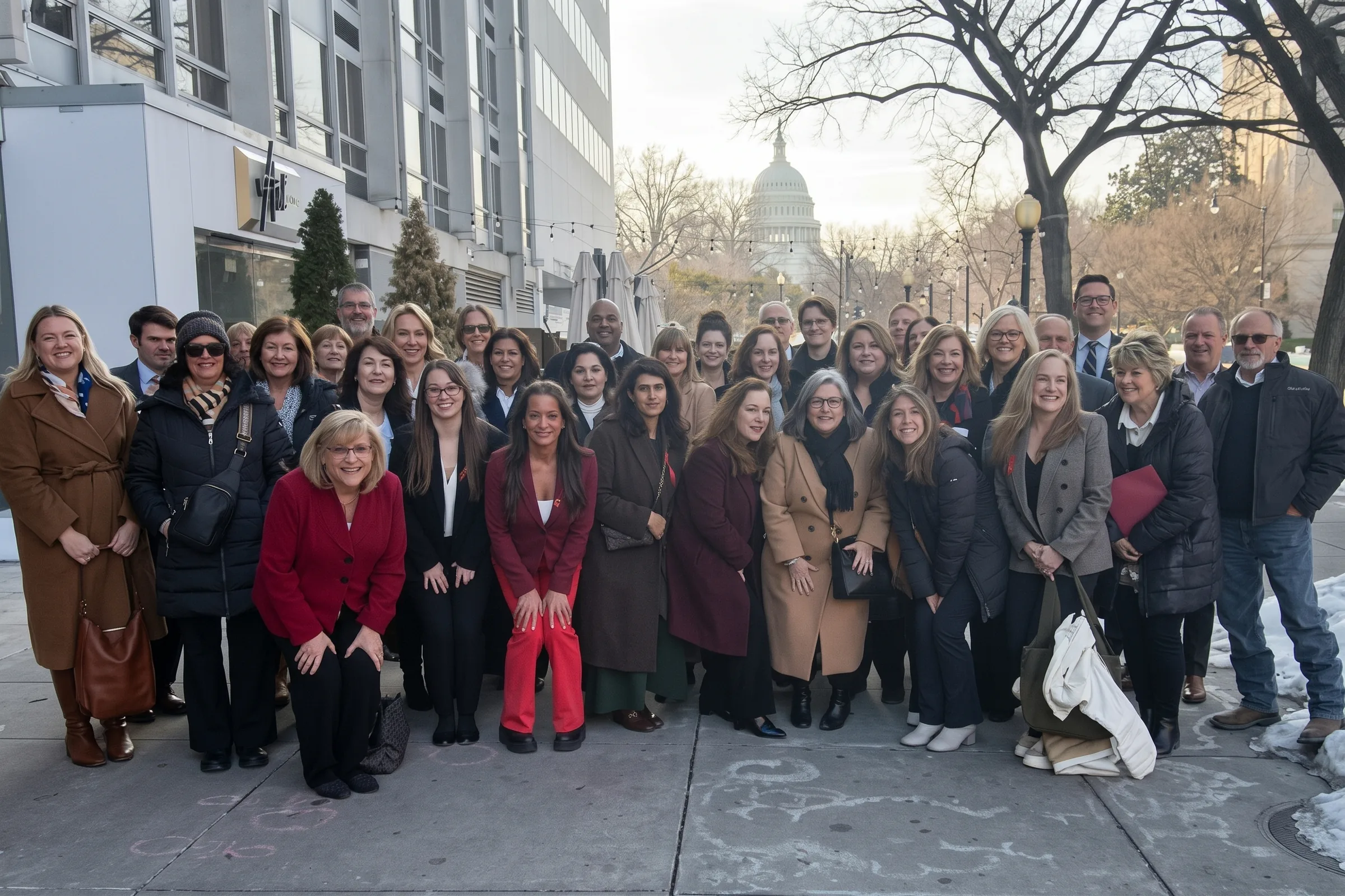 Parent Action Network parents and families gathered in Washington, D.C., with the U.S. Capitol behind them